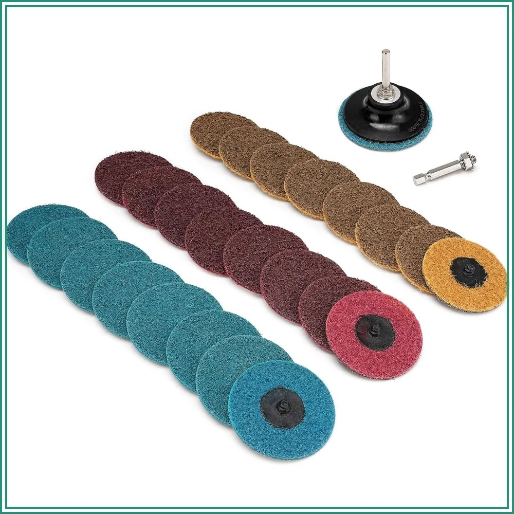 25Pcs 3" Roloc Sanding Discs Set, Fine/Medium/Coarse, with 1/4" Holder for Die Grinder
25Pcs 3" Roloc Sanding Discs Set, Fine/Medium/Coarse, with 1/4" Holder for Die Grinder