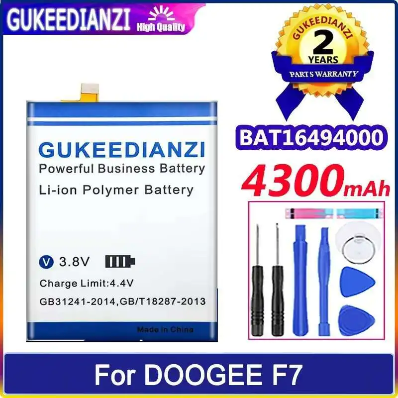 BAT16494000 Аккумулятор для мобильного телефона Doogee F7, высокая совместимость, 4300 мАч
BAT16494000 Аккумулятор для мобильного телефона Doogee F7, высокая совместимость, 4300 мАч