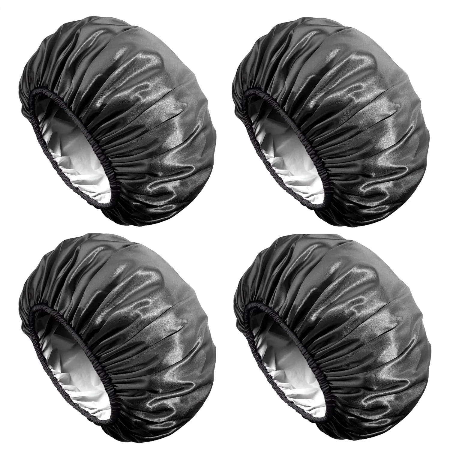 Shower Cap for Men Women, Extra Large Satin EVA Double Layer Waterproof Reusable Hair Cap 4 Pack
Shower Cap for Men Women, Extra Large Satin EVA Double Layer Waterproof Reusable Hair Cap 4 Pack