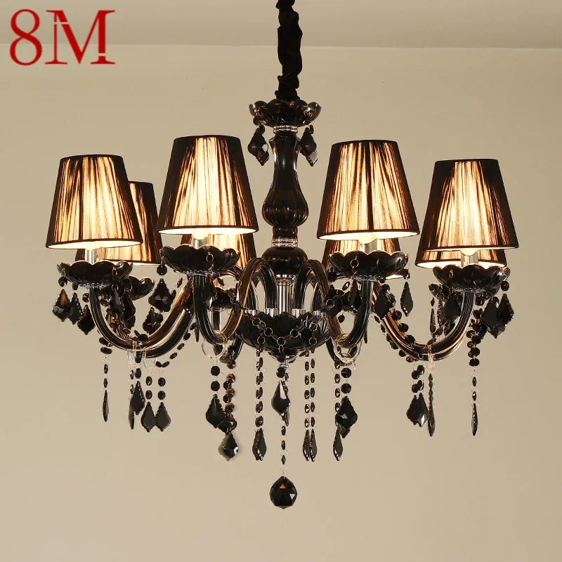 8M European Style Crystal Pendant Lamp Black Candle Lamp Luxurious Living Room Restaurant Bedroom Villa Chandelier
8M European Style Crystal Pendant Lamp Black Candle Lamp Luxurious Living Room Restaurant Bedroom Villa Chandelier