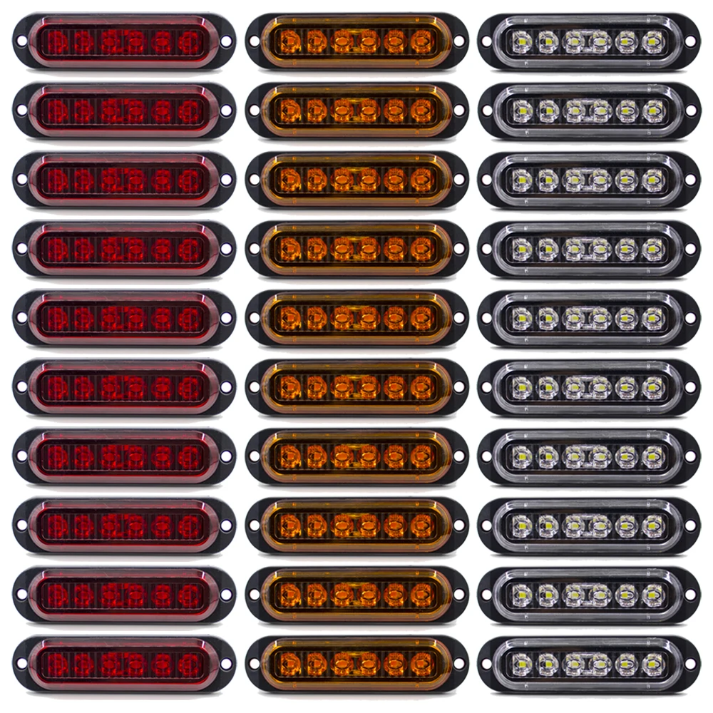 10pcs 12V 24V 6 LED Side Marker Lights Warning Light Car External Lights Trailer Truck Lorry Clearance Lamp Red Amber White
10pcs 12V 24V 6 LED Side Marker Lights Warning Light Car External Lights Trailer Truck Lorry Clearance Lamp Red Amber White