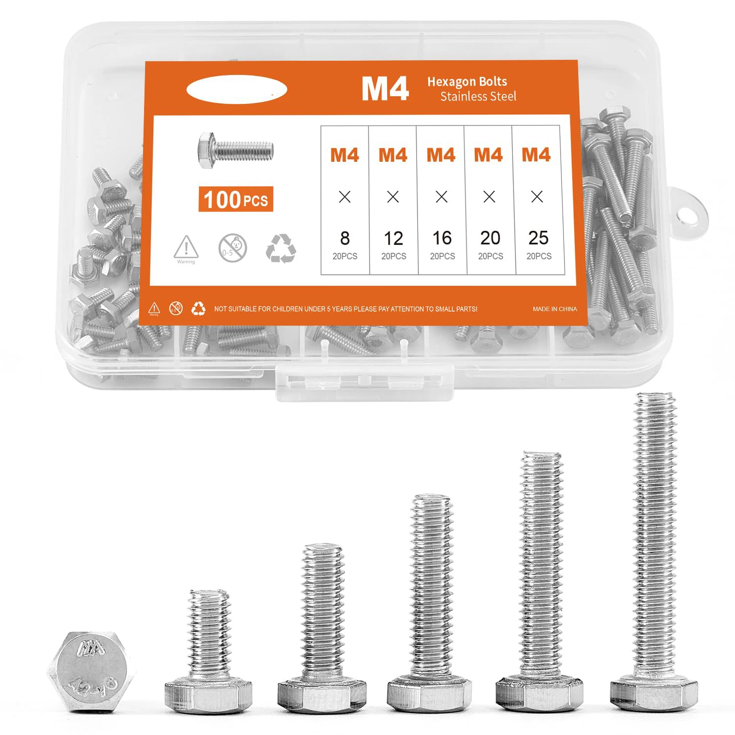 100 шт. тяжелых шестигранных болтов M4 x 8/12/16/20/25 мм с шестигранной головкой, нержавеющая сталь, метрическая полная резьба машины, bri
100 шт. тяжелых шестигранных болтов M4 x 8/12/16/20/25 мм с шестигранной головкой, нержавеющая сталь, метрическая полная резьба машины, bri
