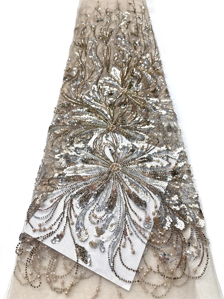 5 Yards Luxury French Beads Sequins Tulle Material Nigerian Lace Fabric for Wedding Women Dress Beaded Tulle Fabric for Gowns
5 Yards Luxury French Beads Sequins Tulle Material Nigerian Lace Fabric for Wedding Women Dress Beaded Tulle Fabric for Gowns