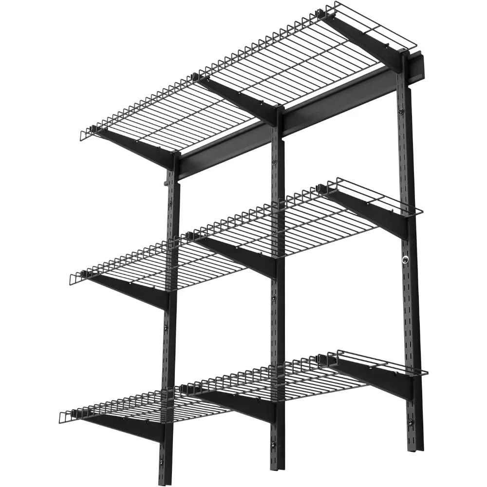 3 Tier Heavy Duty Wall Mounted Steel Garage Shelving Unit 11x36 Inch Per Shelf 450 lbs Capacity Black
3 Tier Heavy Duty Wall Mounted Steel Garage Shelving Unit 11x36 Inch Per Shelf 450 lbs Capacity Black