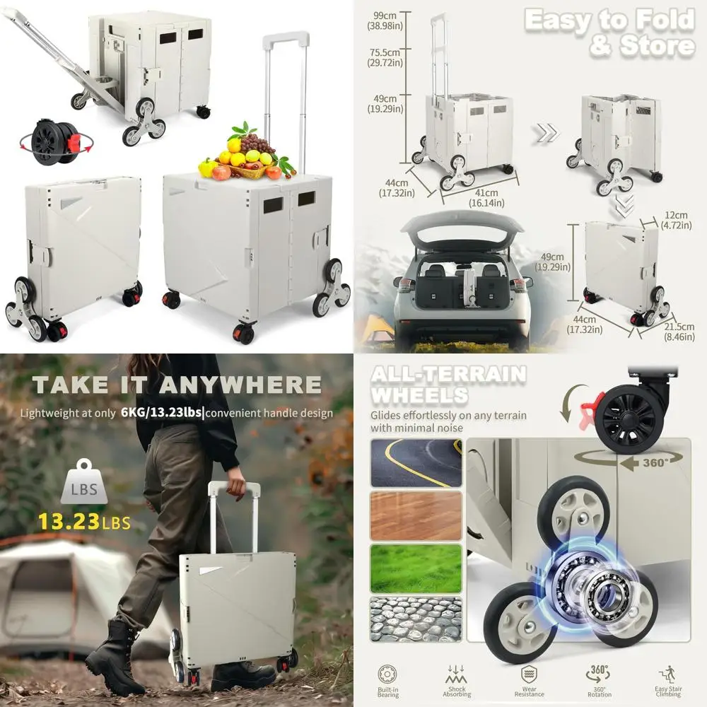 Adjustable Handle Rolling Crate with Hidden Lid and Cup Holder for Office, Storage, and Travel (Beige)
Adjustable Handle Rolling Crate with Hidden Lid and Cup Holder for Office, Storage, and Travel (Beige)