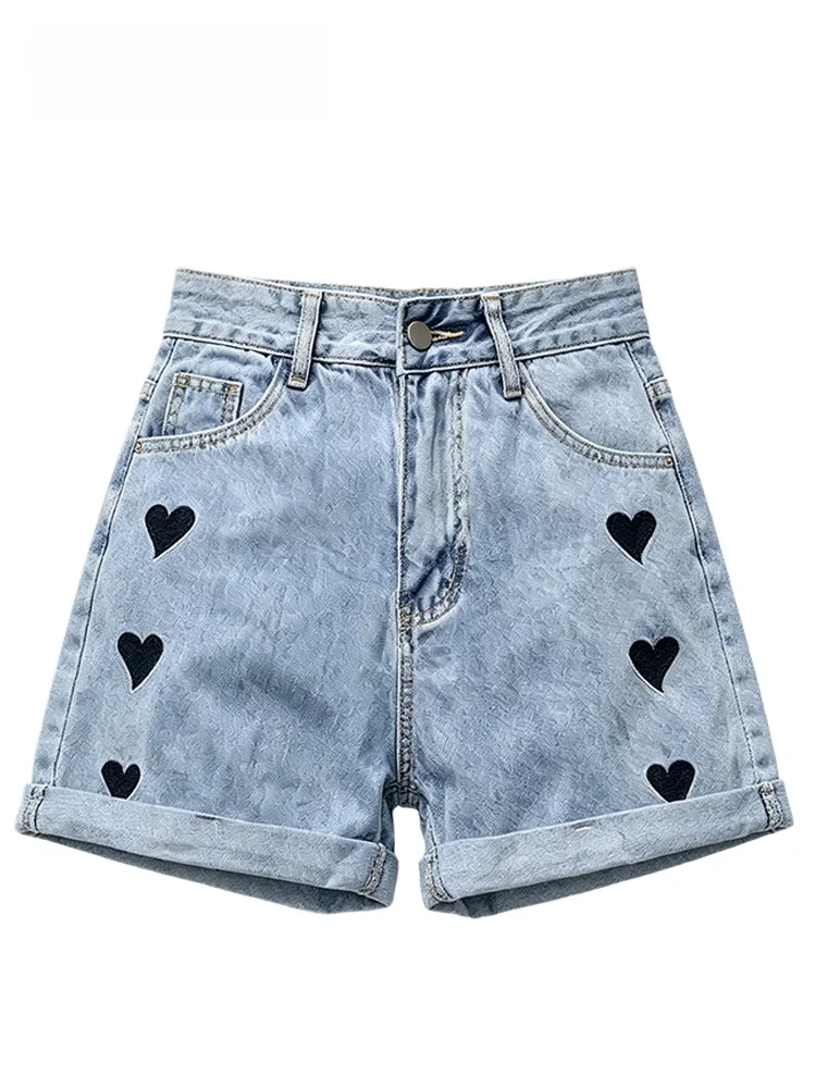 Fashionable Embroidered plus Size Denim Shorts for Women High Waist Straight Leg Cut off Summer Trendy Slimming Pants
Fashionable Embroidered plus Size Denim Shorts for Women High Waist Straight Leg Cut off Summer Trendy Slimming Pants