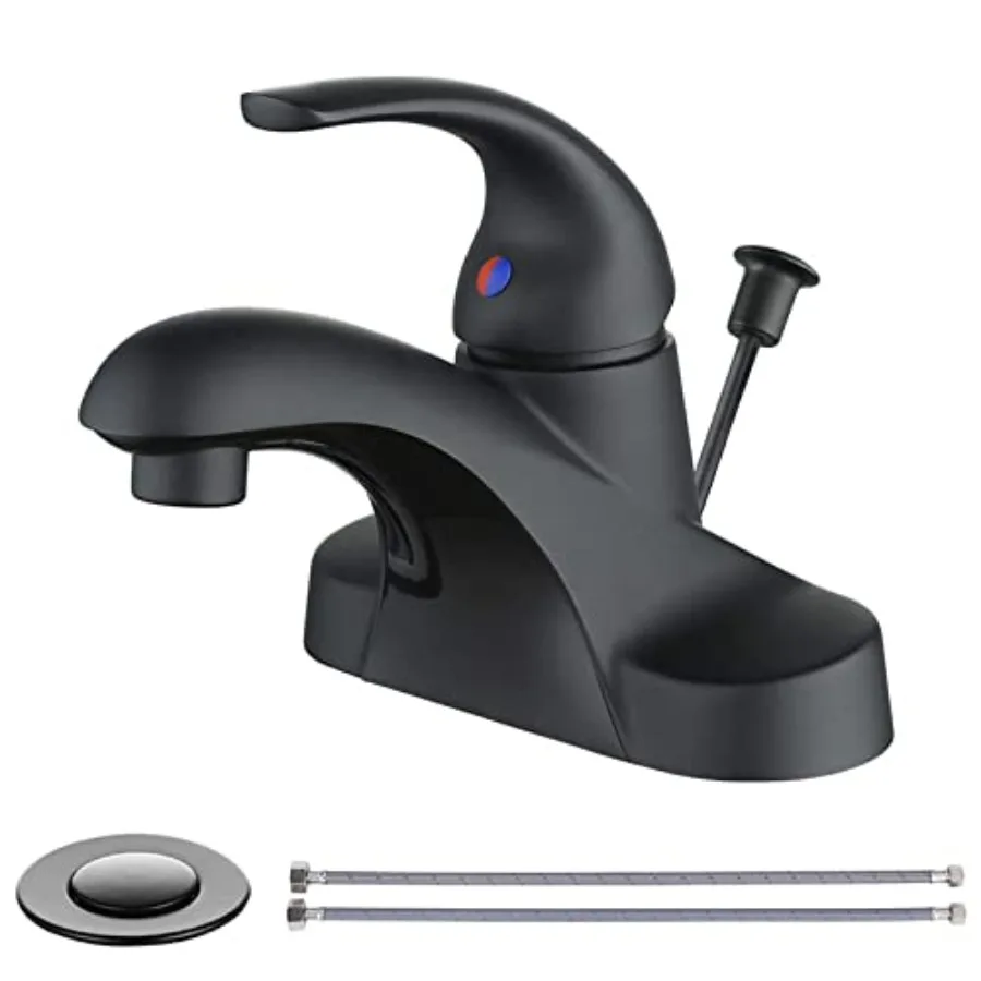 Bathroom Faucet One Handle 4 inch Centerset Bathroom Faucets with Lift Rod Drain Assembly Sink Faucet Lavatory Faucet Matte Bat
Bathroom Faucet One Handle 4 inch Centerset Bathroom Faucets with Lift Rod Drain Assembly Sink Faucet Lavatory Faucet Matte Bat
