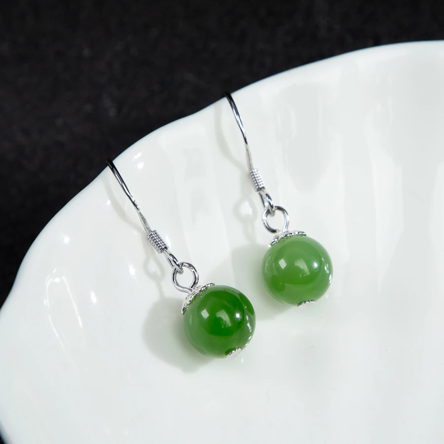 TIMESWIND Authentic Natural Jade Green Round Bead Pendant S925 Silver Women Earrings Fashion Jewelry with Certificate
TIMESWIND Authentic Natural Jade Green Round Bead Pendant S925 Silver Women Earrings Fashion Jewelry with Certificate