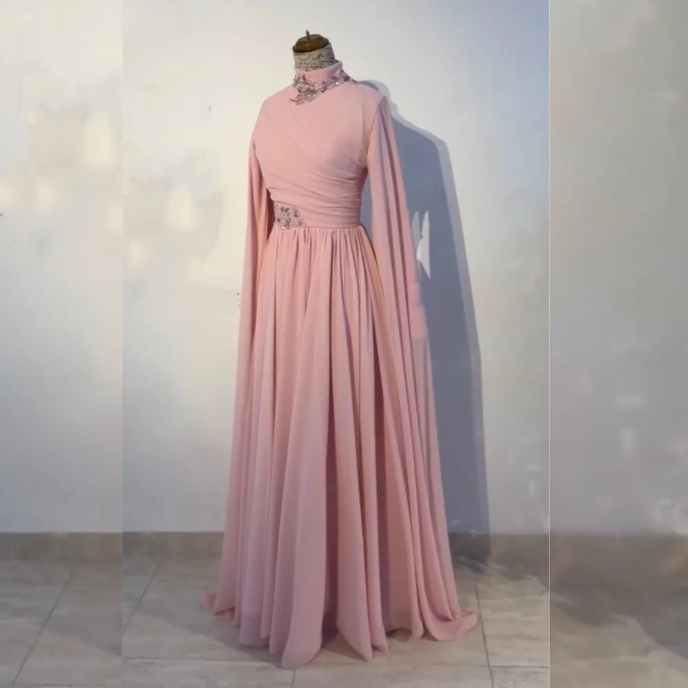 Customized High Quality Chiffon Sequined Pleat A-line High Collar Long Dresses Bespoke Occasion Evening Exquisite
Customized High Quality Chiffon Sequined Pleat A-line High Collar Long Dresses Bespoke Occasion Evening Exquisite