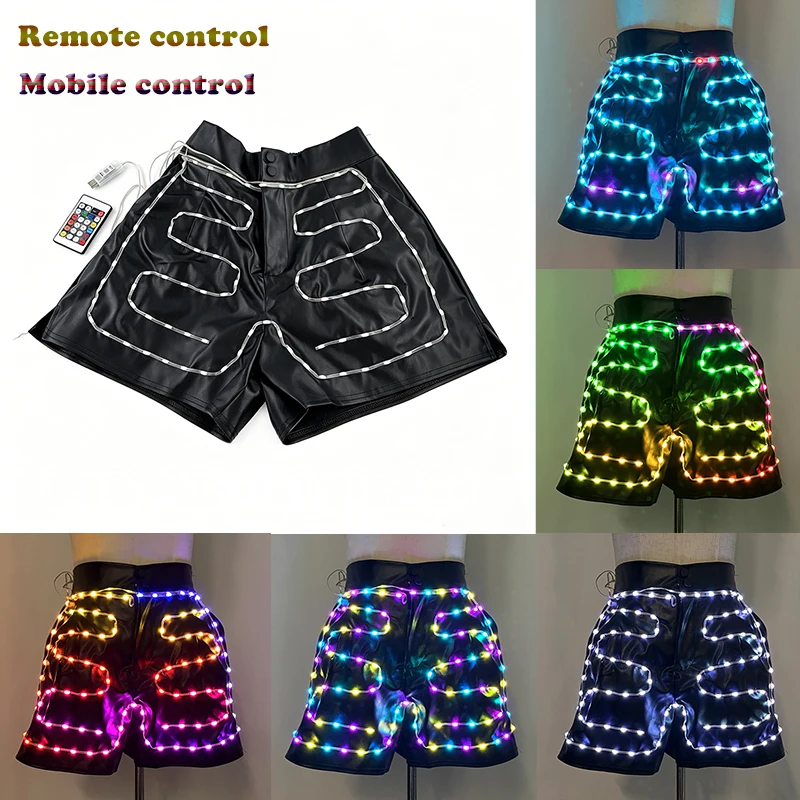 Colorful Fashion Light Leather Pants Women Carnival LED Luminous Costume Party Concert Festival Glowing Shorts Bar Show Clothing
Colorful Fashion Light Leather Pants Women Carnival LED Luminous Costume Party Concert Festival Glowing Shorts Bar Show Clothing