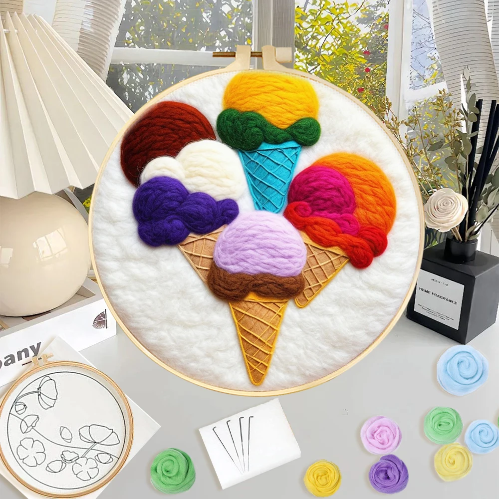 Wool Felting Painting Ice Cream Diy Wool Needle Felting Painting Felt Needle Kit Food Picture Perfect Gift For Friends And Child
Wool Felting Painting Ice Cream Diy Wool Needle Felting Painting Felt Needle Kit Food Picture Perfect Gift For Friends And Child