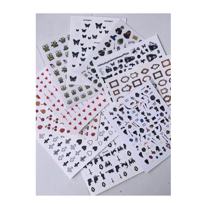 10PCS New Love, Black Cat, Butterfly, Frog, Cherry DIY Figure Nail Decal Decorative Art back Glue Accessories Sticker
10PCS New Love, Black Cat, Butterfly, Frog, Cherry DIY Figure Nail Decal Decorative Art back Glue Accessories Sticker