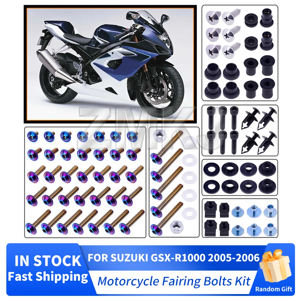 For Suzuki GSXR1000 GSX-R1000 2005-2006 K5 K6 Motorcycle Stainless Complete Bodywork Fairing Bolts Kits Screws Clip Accessories
For Suzuki GSXR1000 GSX-R1000 2005-2006 K5 K6 Motorcycle Stainless Complete Bodywork Fairing Bolts Kits Screws Clip Accessories