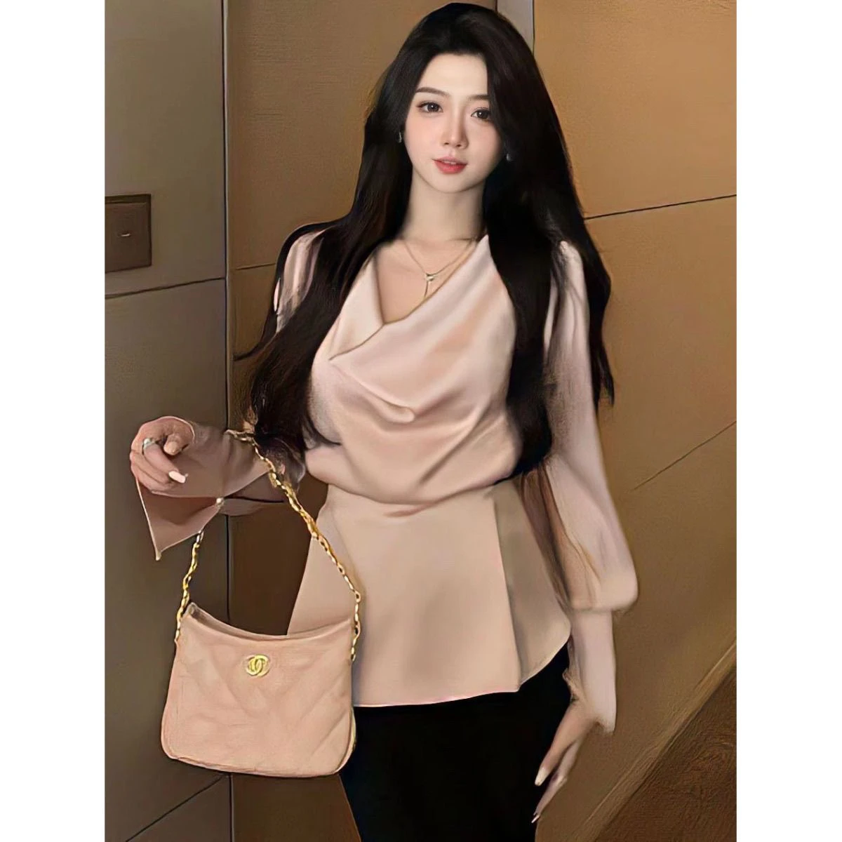Silk Long Sleeve Shirt Women's Springtime V-Neck Belted Design Office Commute Style Slim Fit Fashionable Waist-Cinching Top
Silk Long Sleeve Shirt Women's Springtime V-Neck Belted Design Office Commute Style Slim Fit Fashionable Waist-Cinching Top