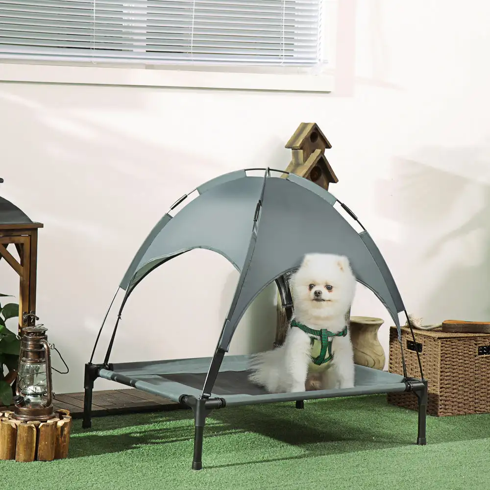 PawHut Elevated Portable Dog Cot Pet Bed With UV Protection Canopy Shade, 30 inch, Gray
PawHut Elevated Portable Dog Cot Pet Bed With UV Protection Canopy Shade, 30 inch, Gray