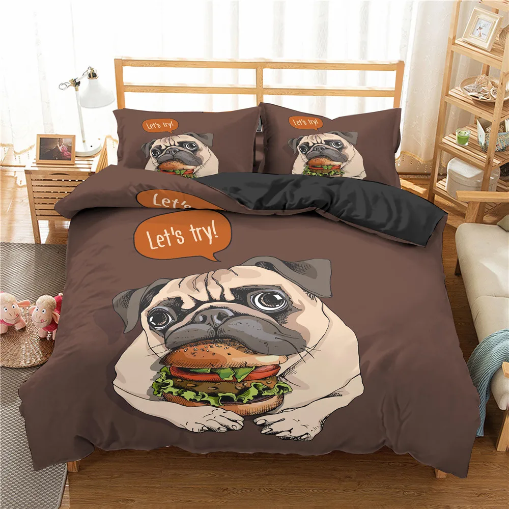 Cartoon Pug Dog Duvet Cover Set Cute Dog Theme Bedding Set King Queen Size Soft Comforter Cover For Kids Polyester Bedclothes
Cartoon Pug Dog Duvet Cover Set Cute Dog Theme Bedding Set King Queen Size Soft Comforter Cover For Kids Polyester Bedclothes