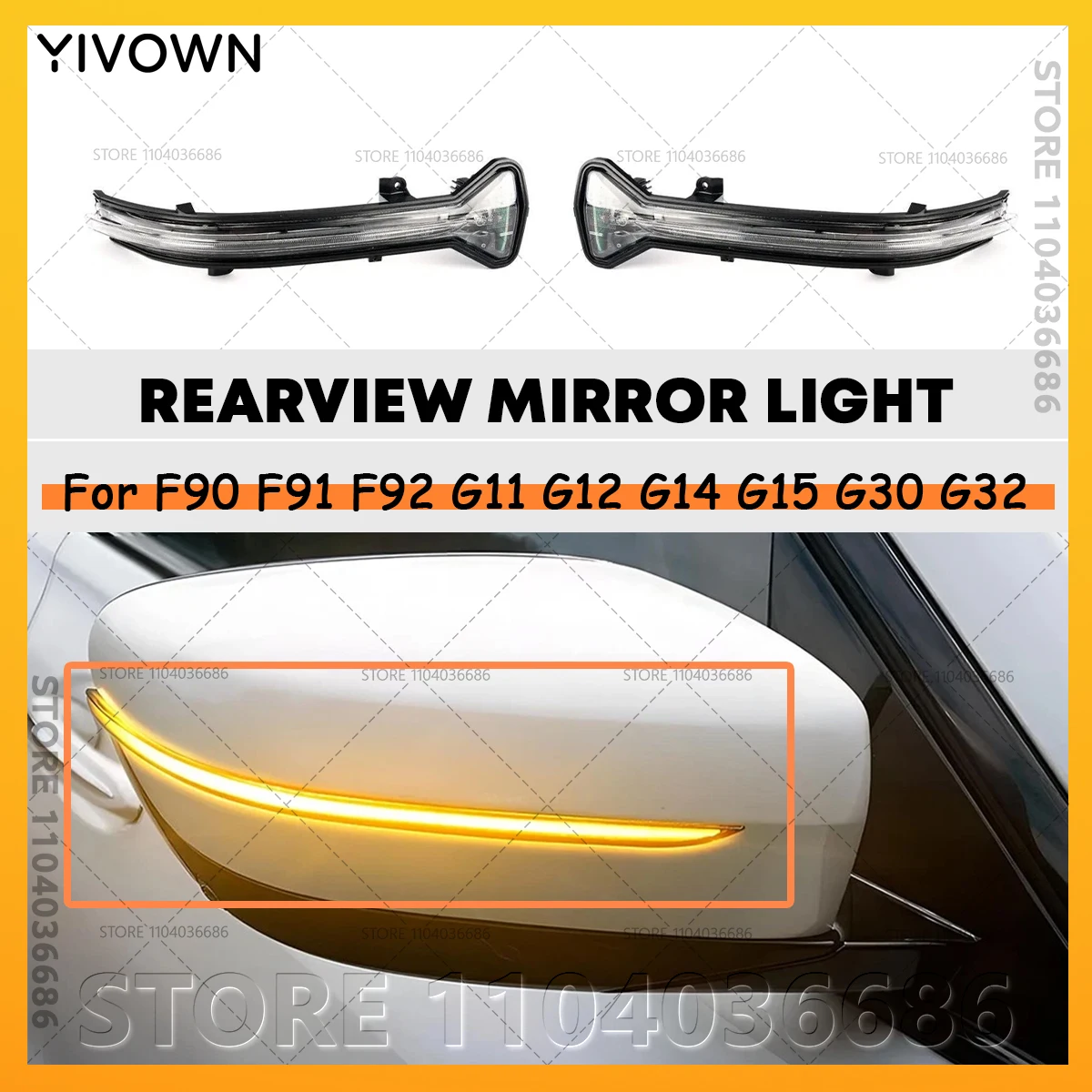 For 2016-2024 BMW 5/6/7/8/M5/M8 Series (F90 F91 F92 G11 G12 G14 G15 G30 G32) Mirror Turn Signal Light 51167414649 51167414650
For 2016-2024 BMW 5/6/7/8/M5/M8 Series (F90 F91 F92 G11 G12 G14 G15 G30 G32) Mirror Turn Signal Light 51167414649 51167414650