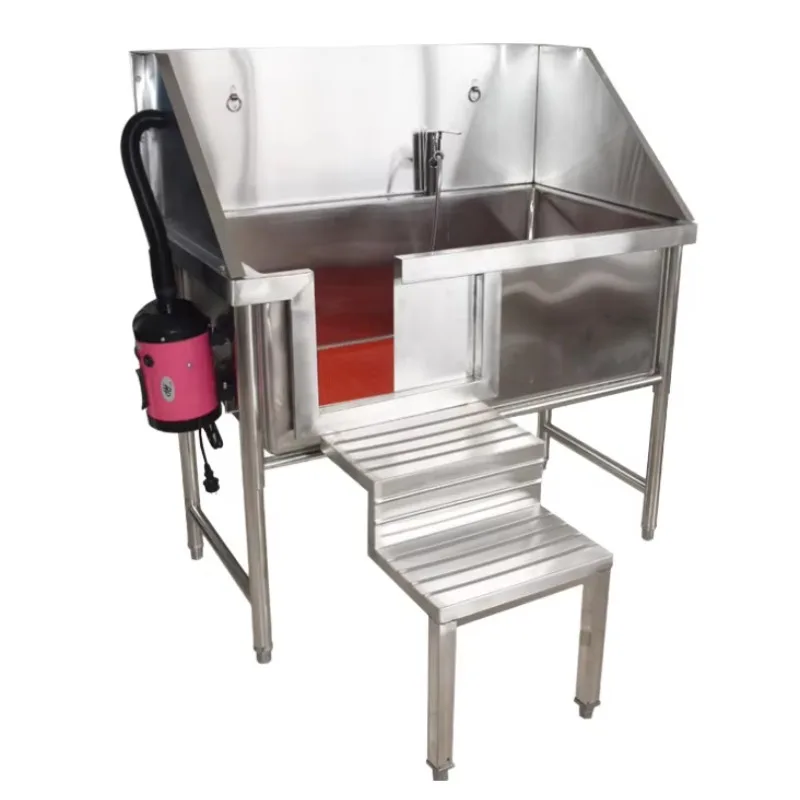 Dog Washing Stations with Ramp Faucet High Quality Stainless Steel Dog Grooming Bath Tub
Dog Washing Stations with Ramp Faucet High Quality Stainless Steel Dog Grooming Bath Tub