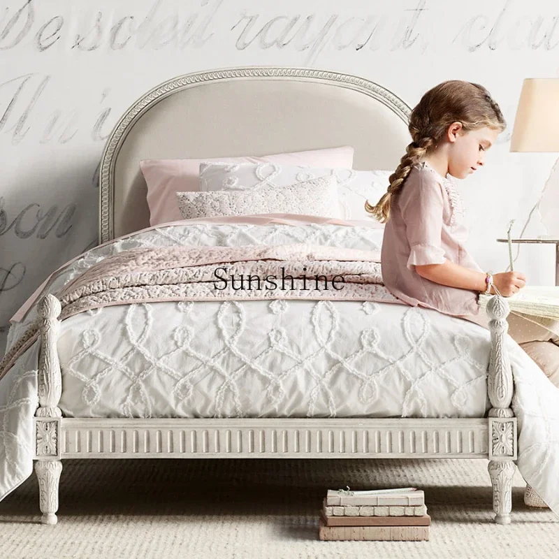 French simple solid wood bed small apartment 1.35 meters children's single bed
French simple solid wood bed small apartment 1.35 meters children's single bed