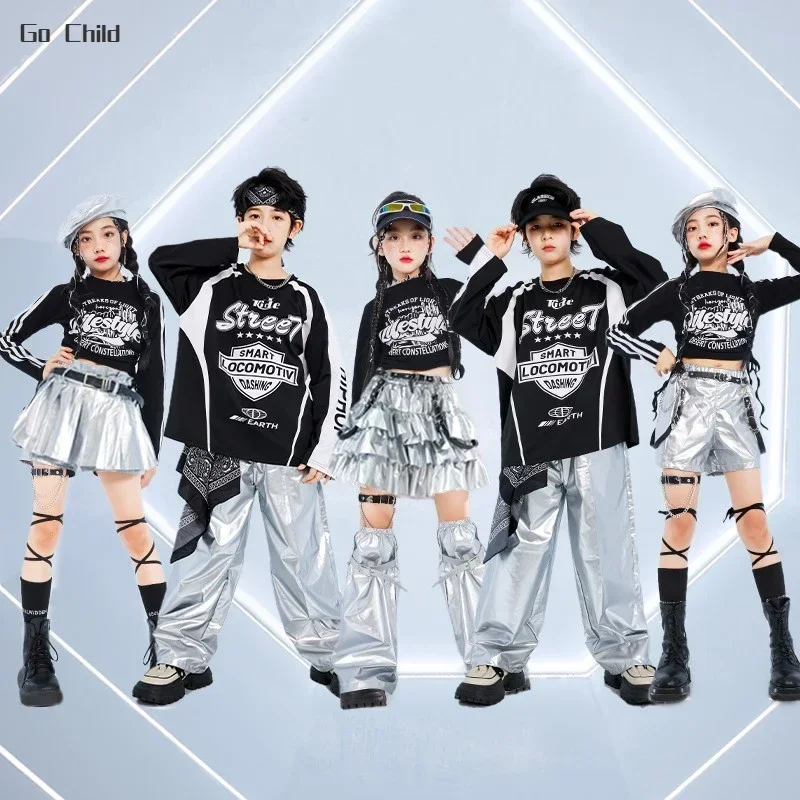 Girls K-pop Sweatshirt Street Dance Silver Pants Boys Hip Hop Shorts Shiny Clothes Set Kids Jazz Skirts Children Cool Streetwear
Girls K-pop Sweatshirt Street Dance Silver Pants Boys Hip Hop Shorts Shiny Clothes Set Kids Jazz Skirts Children Cool Streetwear
