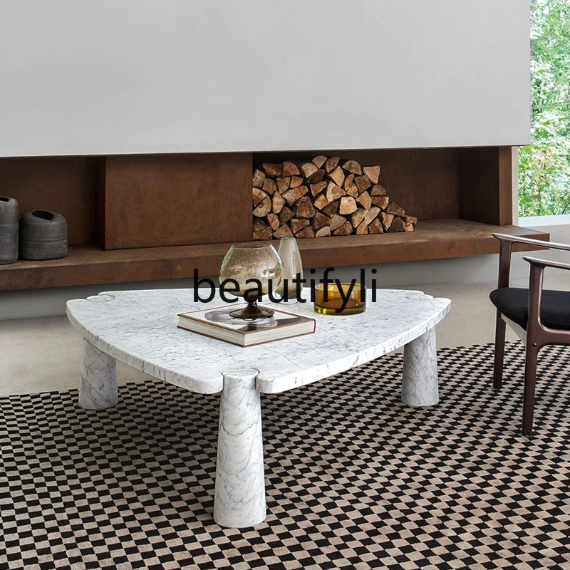 Italian minimalist triangle creative marble coffee table modern model room living room sofa side table
Italian minimalist triangle creative marble coffee table modern model room living room sofa side table