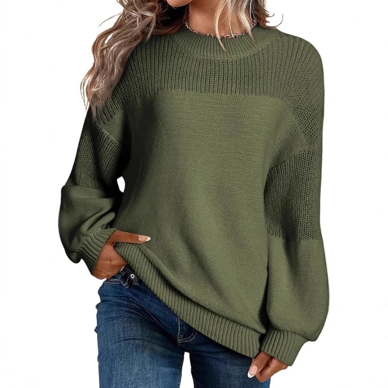 2025 Autumn and Winter Solid Color Lantern Sleeve Head Round Neck Long Sleeve Women's Sweater Top
2025 Autumn and Winter Solid Color Lantern Sleeve Head Round Neck Long Sleeve Women's Sweater Top