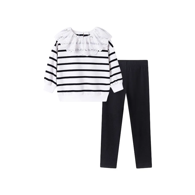 2025 New Long Sleeve Black and White Striped Lace Doll Collar Cute Cartoon Color Printing All Cotton Casual Girl Beautiful Sets
2025 New Long Sleeve Black and White Striped Lace Doll Collar Cute Cartoon Color Printing All Cotton Casual Girl Beautiful Sets