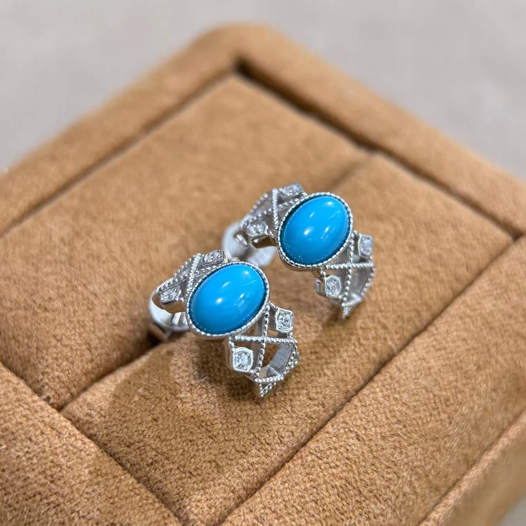 Bucci Style Vintage Fashion S925 Silver American Sleeping Beauty Turquoise Ear Hoop Huggies Natural Stone Cuff Earrings Jewelry
Bucci Style Vintage Fashion S925 Silver American Sleeping Beauty Turquoise Ear Hoop Huggies Natural Stone Cuff Earrings Jewelry