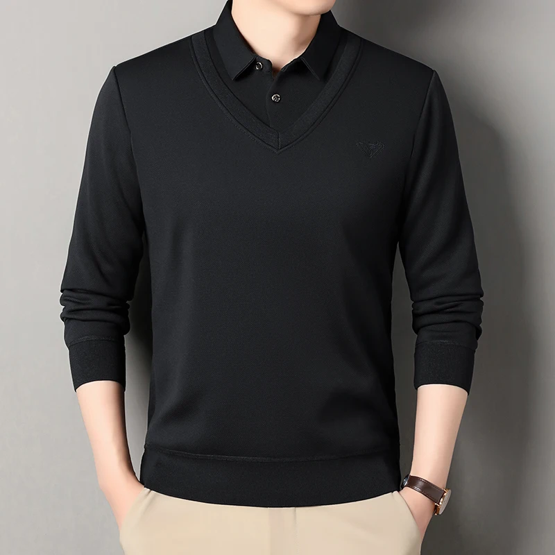 Красивый мужской зимний свитер, бархатный пуловер, однотонный, облегающий, элегантный, люксовый бренд, искусственные вязаные свитера из двух предметов 
Красивый мужской зимний свитер, бархатный пуловер, однотонный, облегающий, элегантный, люксовый бренд, искусственные вязаные свитера из двух предметов