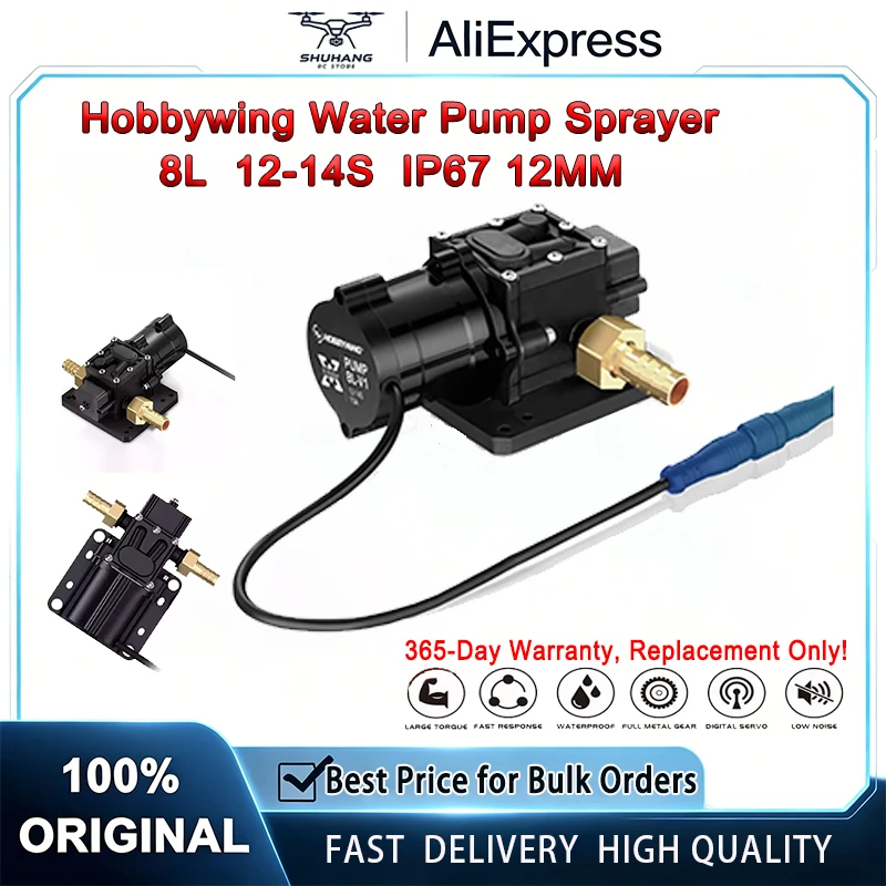 Hobbywing Combo Pump 8L Brushless Water Pump 12mm 10A 12-14S IP67 Sprayer System Pump for Agriculture UAV
Hobbywing Combo Pump 8L Brushless Water Pump 12mm 10A 12-14S IP67 Sprayer System Pump for Agriculture UAV
