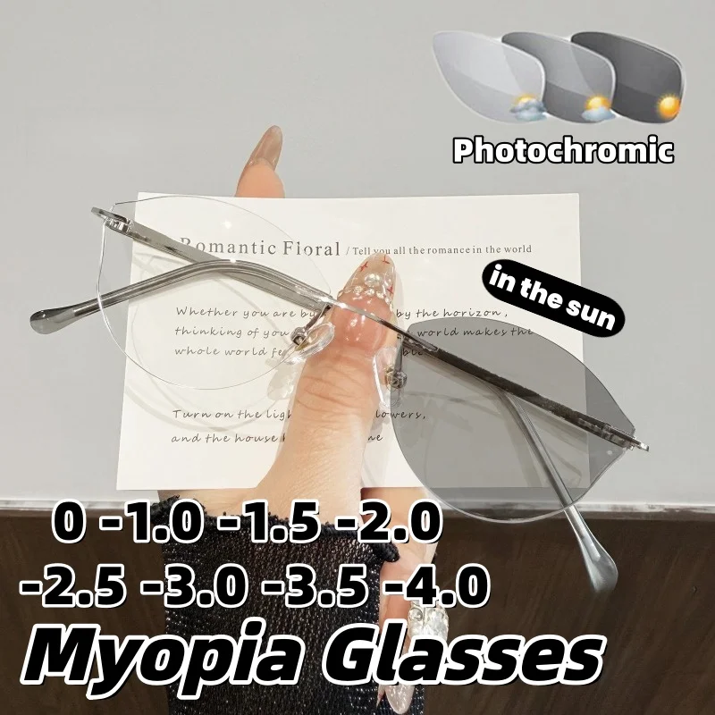 2026 New Women INS Style Frameless Photochromic Anti Blue Light Myopia Glasses Fashion High Definition Eyewear Diopter 0 To -4.0
2026 New Women INS Style Frameless Photochromic Anti Blue Light Myopia Glasses Fashion High Definition Eyewear Diopter 0 To -4.0