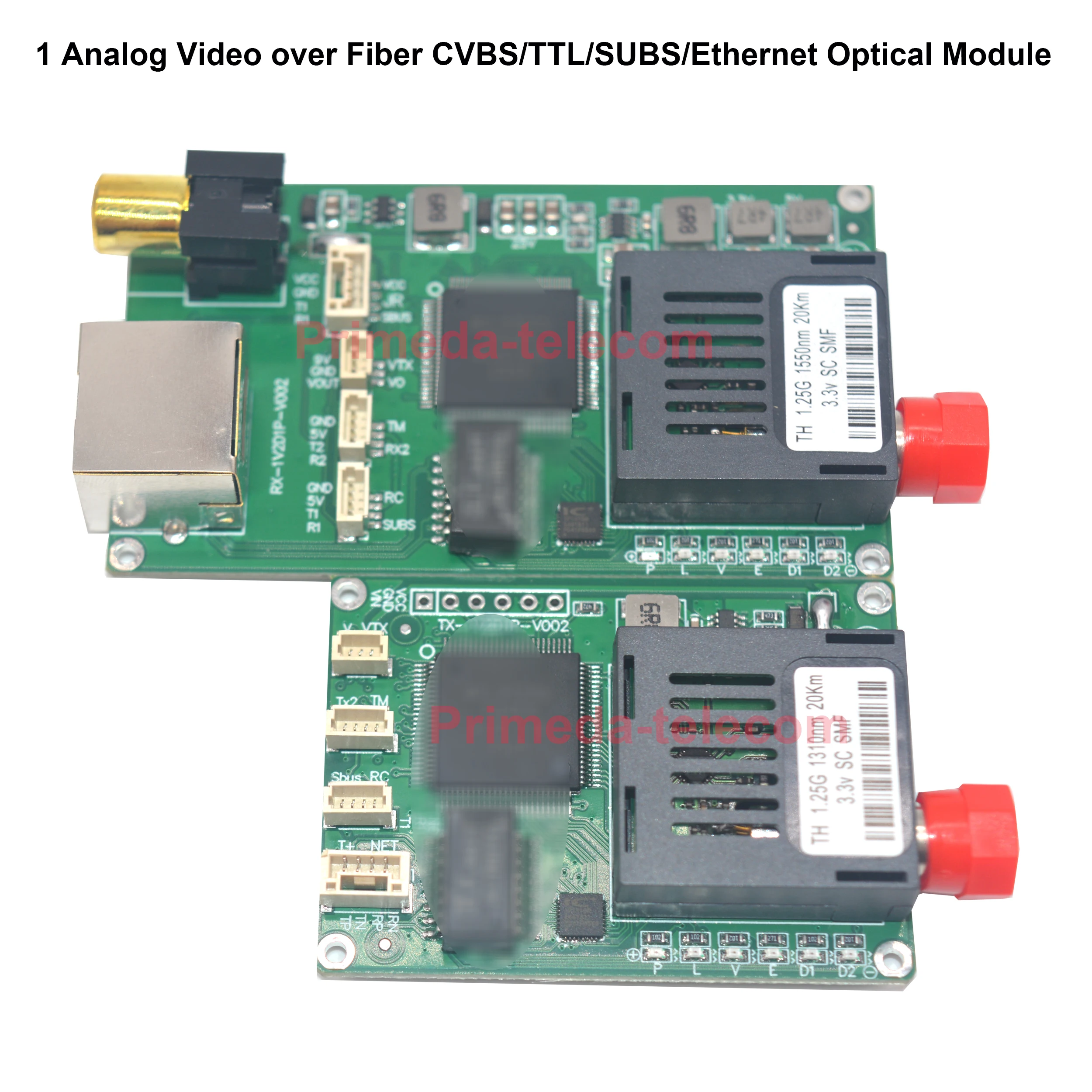 1 Analog CVBS Video 1 TTL SUBS Ethernet Over Fiber Optical Module Transmiter Receiver Singlemode Up 20Km For FPV drone
1 Analog CVBS Video 1 TTL SUBS Ethernet Over Fiber Optical Module Transmiter Receiver Singlemode Up 20Km For FPV drone