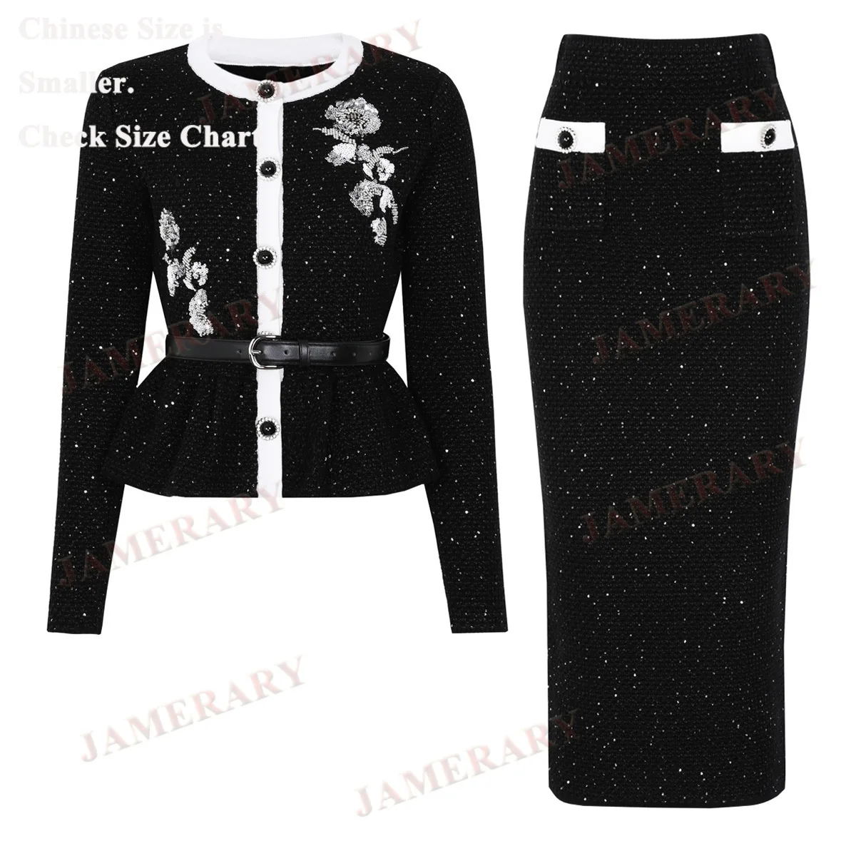 Качественный весенне-осенний свитер, платье, комплект из двух предметов, женский кардиган с цветочными пайетками, жемчужные длинные юбки-футляры, костюмы, наряд из 2 предметов
Качественный весенне-осенний свитер, платье, комплект из двух предметов, женский кардиган с цветочными пайетками, жемчужные длинные юбки-футляры, костюмы, наряд из 2 предметов