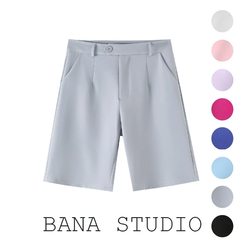 High Waist Straight Leg Suit Shorts Women's Loose Fitting A-Line mid Pants Wide Leg Five-Quarter Length Office Casual Trousers
High Waist Straight Leg Suit Shorts Women's Loose Fitting A-Line mid Pants Wide Leg Five-Quarter Length Office Casual Trousers