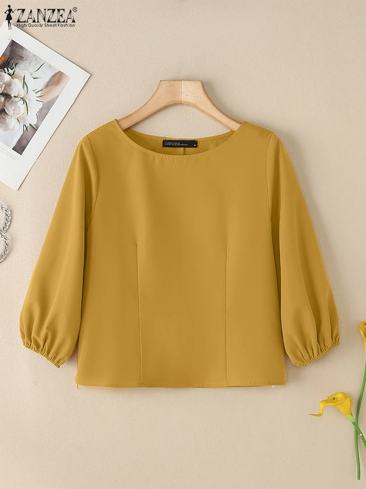 ZANZEA Summer Women Tops Elegant Lantern Sleeve Work Blouse Stylish Solid O Neck Shirt Casual Holiday Blusas Female Chemise 2025
ZANZEA Summer Women Tops Elegant Lantern Sleeve Work Blouse Stylish Solid O Neck Shirt Casual Holiday Blusas Female Chemise 2025