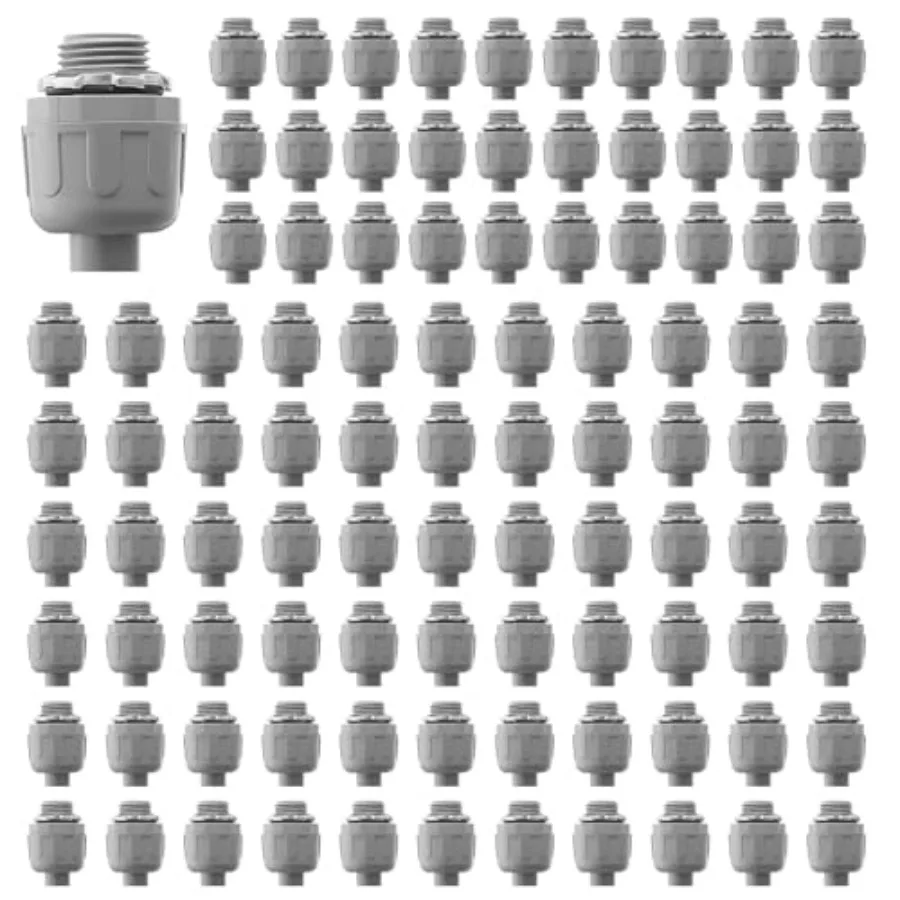 VEVOR 1/2 inch Liquid Tight Connector, 100 Packs, Non-Metallic Electrical Conduit Fitting, Flame-Retardant PA6 Nylon Flexible C
VEVOR 1/2 inch Liquid Tight Connector, 100 Packs, Non-Metallic Electrical Conduit Fitting, Flame-Retardant PA6 Nylon Flexible C