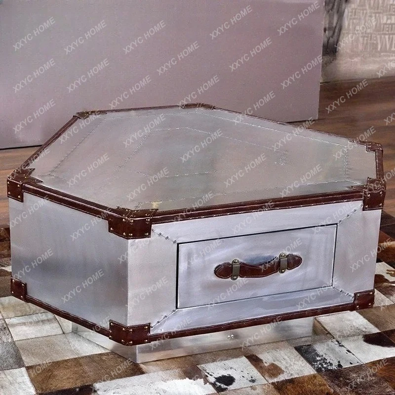 Q Bar coffee table bar club coffee hexagonal trapezoidal aluminum leather rivet metal
Q Bar coffee table bar club coffee hexagonal trapezoidal aluminum leather rivet metal