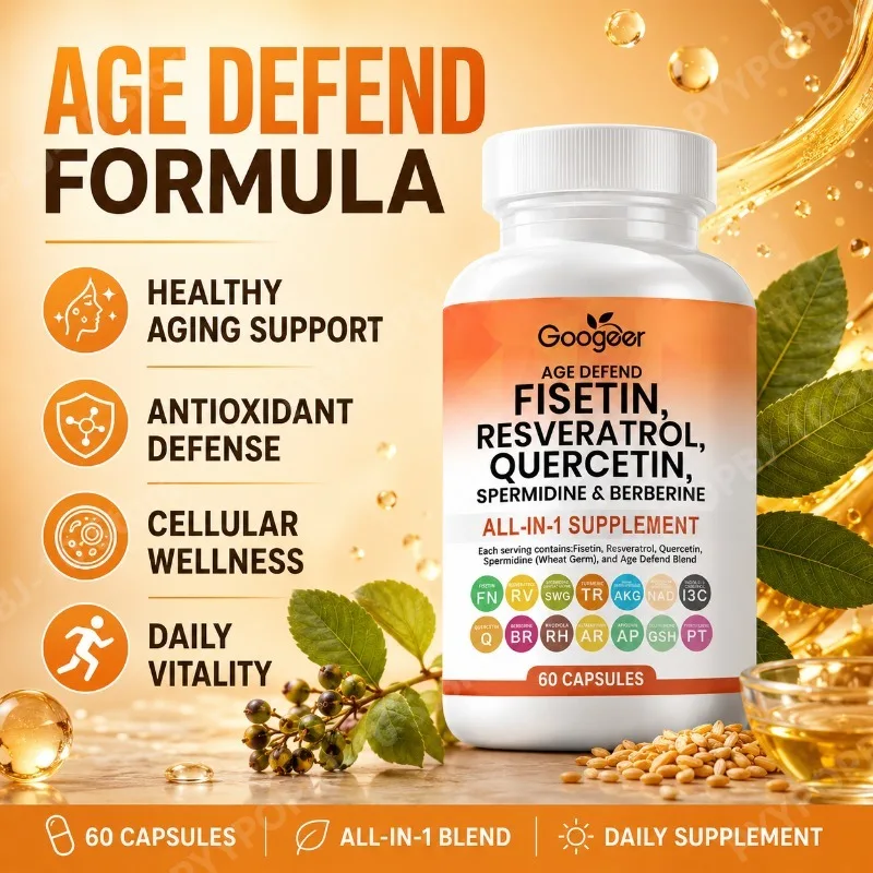 Daily Wellness Formula with Fisetin Resveratrol Quercetin Spermidine Berberine Antioxidant Support 60 Capsules
Daily Wellness Formula with Fisetin Resveratrol Quercetin Spermidine Berberine Antioxidant Support 60 Capsules