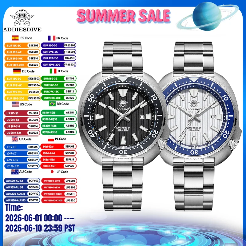 ADDIESDIVE AD2507 Watch For Men Sapphire Glass BGW9 Super Luminous 20Bar Waterproof Relogio Masculino Quartz Watch reloj hombre
ADDIESDIVE AD2507 Watch For Men Sapphire Glass BGW9 Super Luminous 20Bar Waterproof Relogio Masculino Quartz Watch reloj hombre