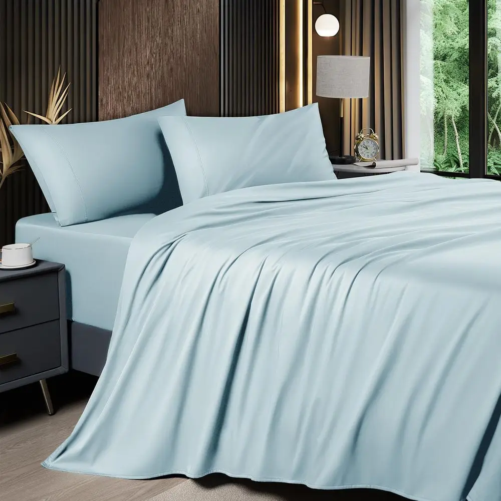 4 Piece King Sheet Sets, Cooling Sheets, Blend Rayon Derived from Bamboo, Deep Pocket Up to 16", Breathable & Soft Bed Sheets, H
4 Piece King Sheet Sets, Cooling Sheets, Blend Rayon Derived from Bamboo, Deep Pocket Up to 16", Breathable & Soft Bed Sheets, H