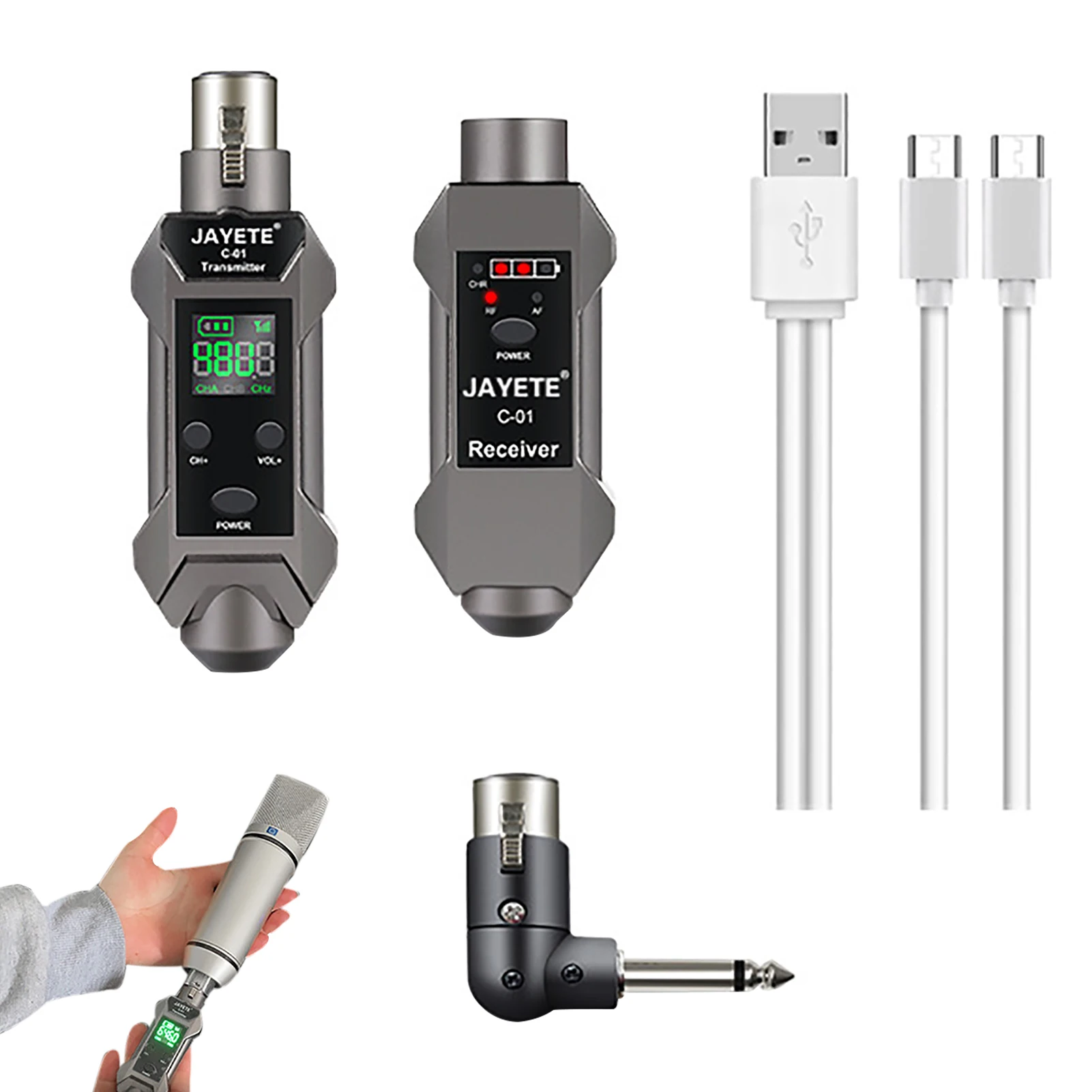 UHF Wireless Microphone System Dynamic Mic 48V Condenser Mic Guitar Audio XLR Transmitter Receiver With Rechargeable Battery
UHF Wireless Microphone System Dynamic Mic 48V Condenser Mic Guitar Audio XLR Transmitter Receiver With Rechargeable Battery