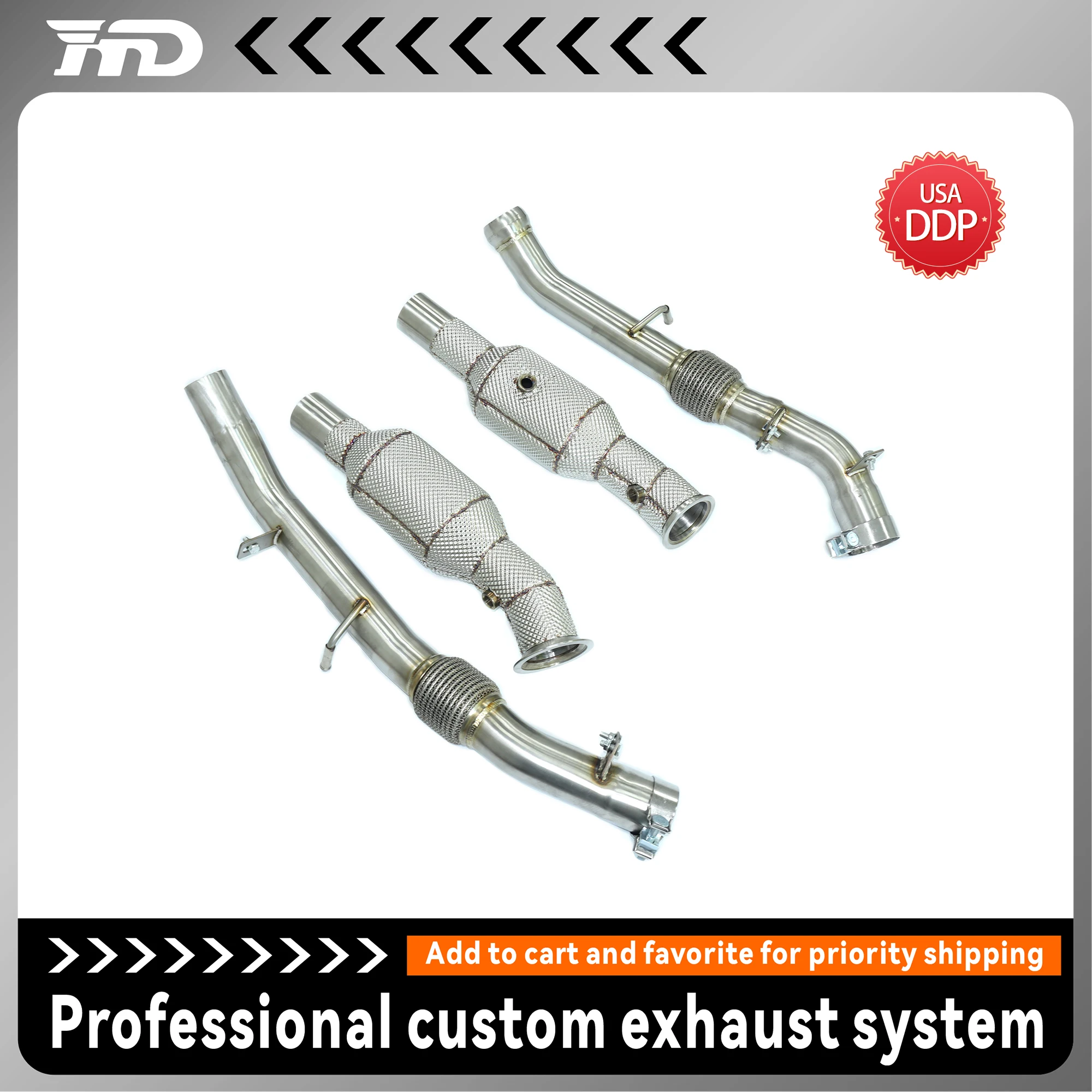 for Mercedes Benz GLE43 C292 3.0T Performance Downpipe Catless/200 Cell Cat SS304 Exhaust Racing Upgrade
for Mercedes Benz GLE43 C292 3.0T Performance Downpipe Catless/200 Cell Cat SS304 Exhaust Racing Upgrade