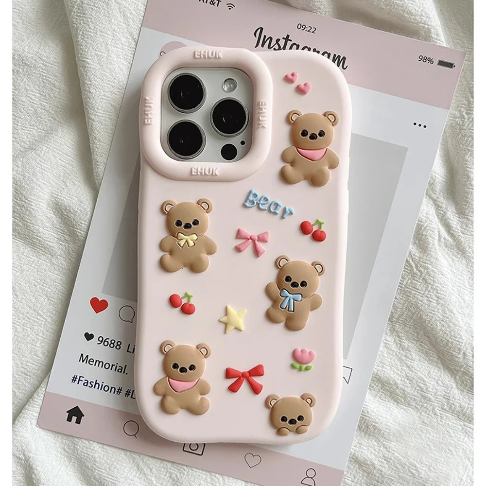 Cute 3D Bear Bowknot Silicone Phone Case for IPhone 13 14 15 16 Pro Max Kawaii 15Plus 14plus 14pro 15pro Cartoon Back Cover Case
Cute 3D Bear Bowknot Silicone Phone Case for IPhone 13 14 15 16 Pro Max Kawaii 15Plus 14plus 14pro 15pro Cartoon Back Cover Case