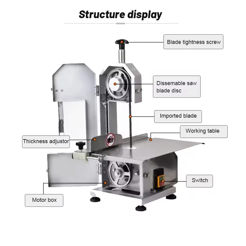 Commercial Saw Cutter for steak frozen meat and fish cutting in butcher shop and catering raw meat
Commercial Saw Cutter for steak frozen meat and fish cutting in butcher shop and catering raw meat