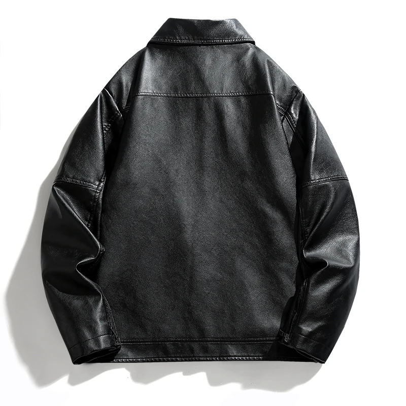 New Fashionable Men's Leather Jacket Coat Stand Collar Motorcycle Jacket Loose Youth Men's Wear Wash-Free Korean Style
New Fashionable Men's Leather Jacket Coat Stand Collar Motorcycle Jacket Loose Youth Men's Wear Wash-Free Korean Style