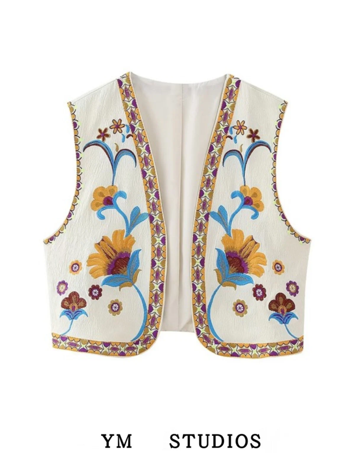 Street Sle ort Embroidered Open Cardigan Women's Vest Local Ethnic Vintage Tourist Crted Floral Print Other Material
Street Sle ort Embroidered Open Cardigan Women's Vest Local Ethnic Vintage Tourist Crted Floral Print Other Material