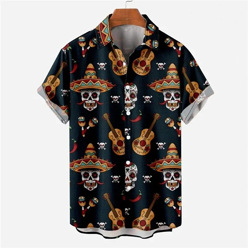 Men's Skull Halloween Costumes Shirt Short Sleeves Fashion Designer Casual Outdoor Halloween Street Summer Spring Print
Men's Skull Halloween Costumes Shirt Short Sleeves Fashion Designer Casual Outdoor Halloween Street Summer Spring Print