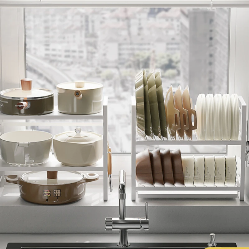 Metal Kitchen Storage Rack Narrow Gap Dish Drainer Adjustable Sink-Side Pot and Bowl Organizer Space-Saving Design
Metal Kitchen Storage Rack Narrow Gap Dish Drainer Adjustable Sink-Side Pot and Bowl Organizer Space-Saving Design