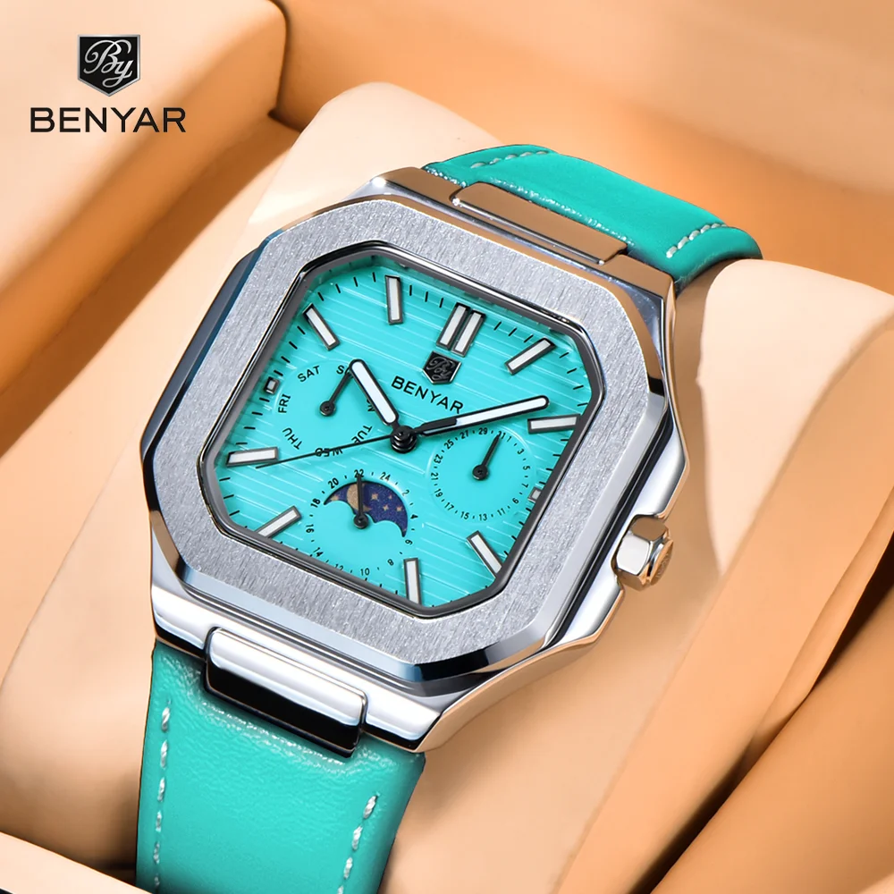 2025 New BENYAR V2 Square Men's Watch Luxury Brand Stainless Steel Business Quartz Watch MenMoonphase Night Light Watch
2025 New BENYAR V2 Square Men's Watch Luxury Brand Stainless Steel Business Quartz Watch MenMoonphase Night Light Watch