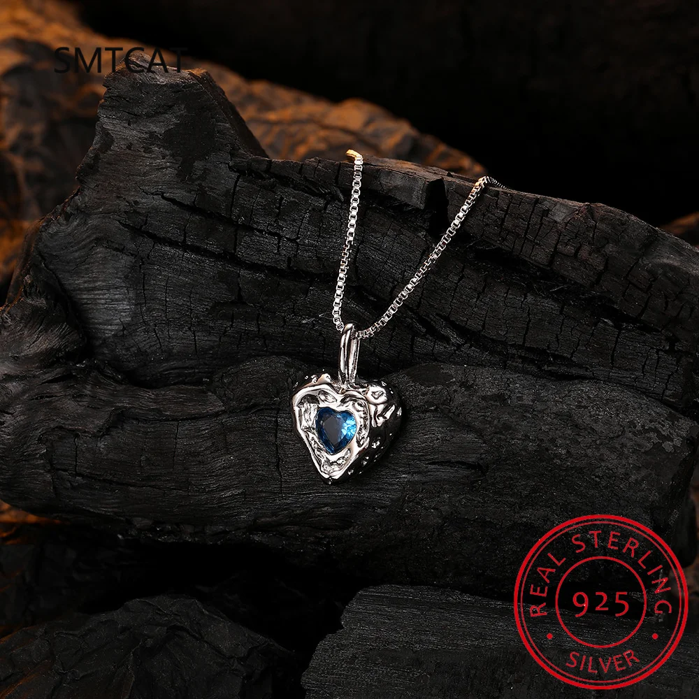 Heart Created Blue Spinel 925 Sterling Silver Irregular Texture Heart Pendant Necklace for Woman Girl Gemstone Fine Jewelry Gift
Heart Created Blue Spinel 925 Sterling Silver Irregular Texture Heart Pendant Necklace for Woman Girl Gemstone Fine Jewelry Gift